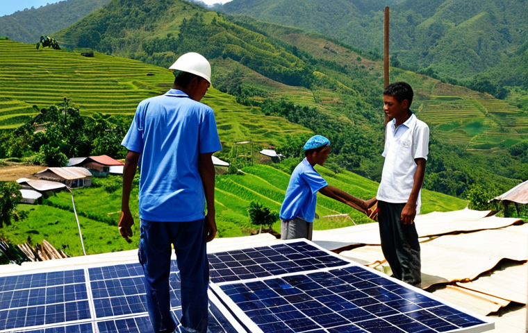 동티모르 전력 공급 문제 - Solar Panel Installation in a Timorese Village**
"A community-led solar panel installation in a rur...