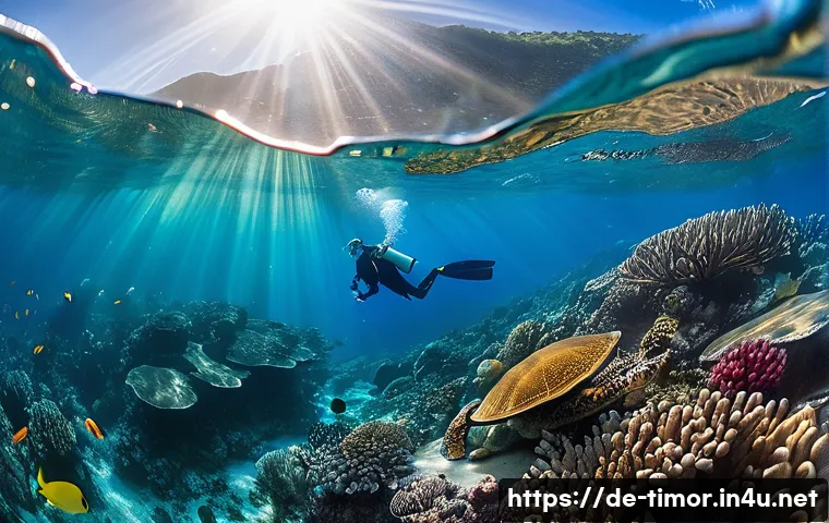 동티모르 야생 동물 - "An enchanting underwater scene off the coast of East Timor, featuring a spectacularly vibrant and h...